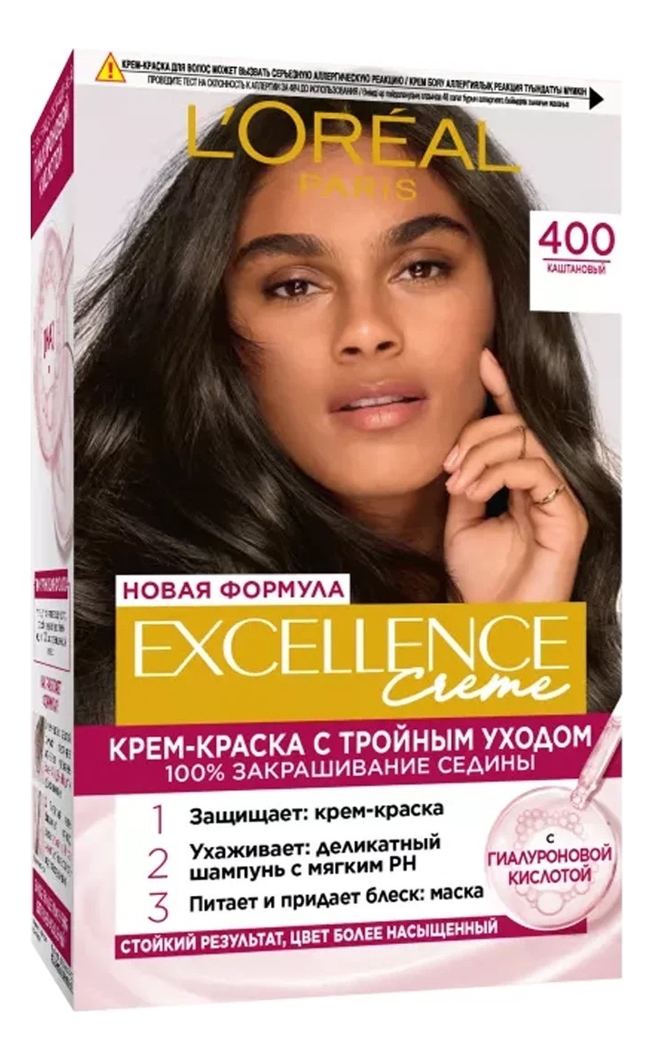 

Крем-краска для волос Excellence Creme 270мл: 400 Каштановый, Крем-краска для волос Excellence Creme 270мл