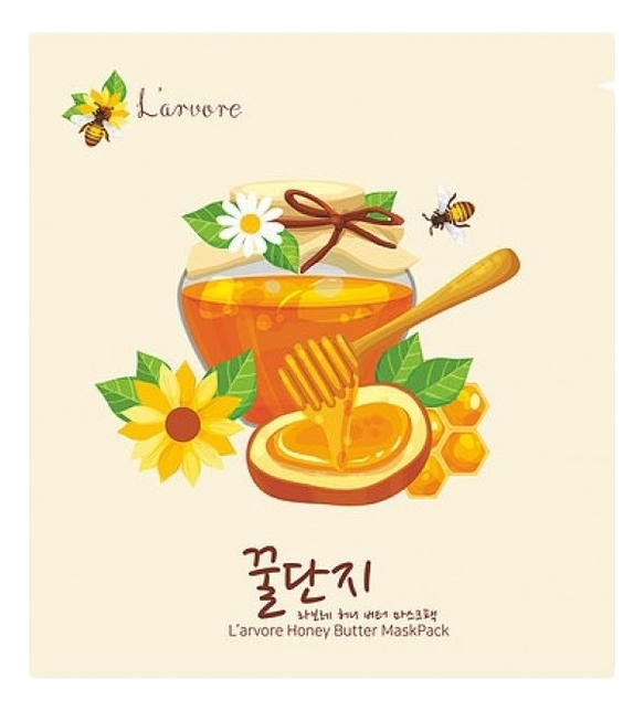 

Тканевая маска для лица с медом и пептидами Honey Butter Mask Pack 25г: Маска 1шт, Тканевая маска для лица с медом и пептидами Honey Butter Mask Pack 25г