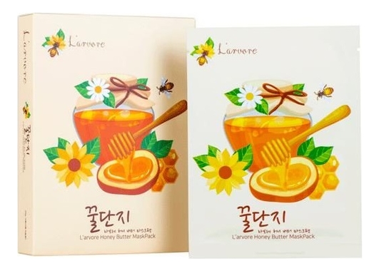 

Тканевая маска для лица с медом и пептидами Honey Butter Mask Pack 25г: Маска 5шт, Тканевая маска для лица с медом и пептидами Honey Butter Mask Pack 25г