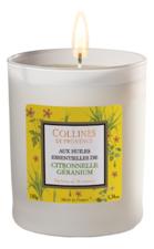 Collines de Provence Ароматическая свеча Citronella & Geranium 180г (антимоскитный)