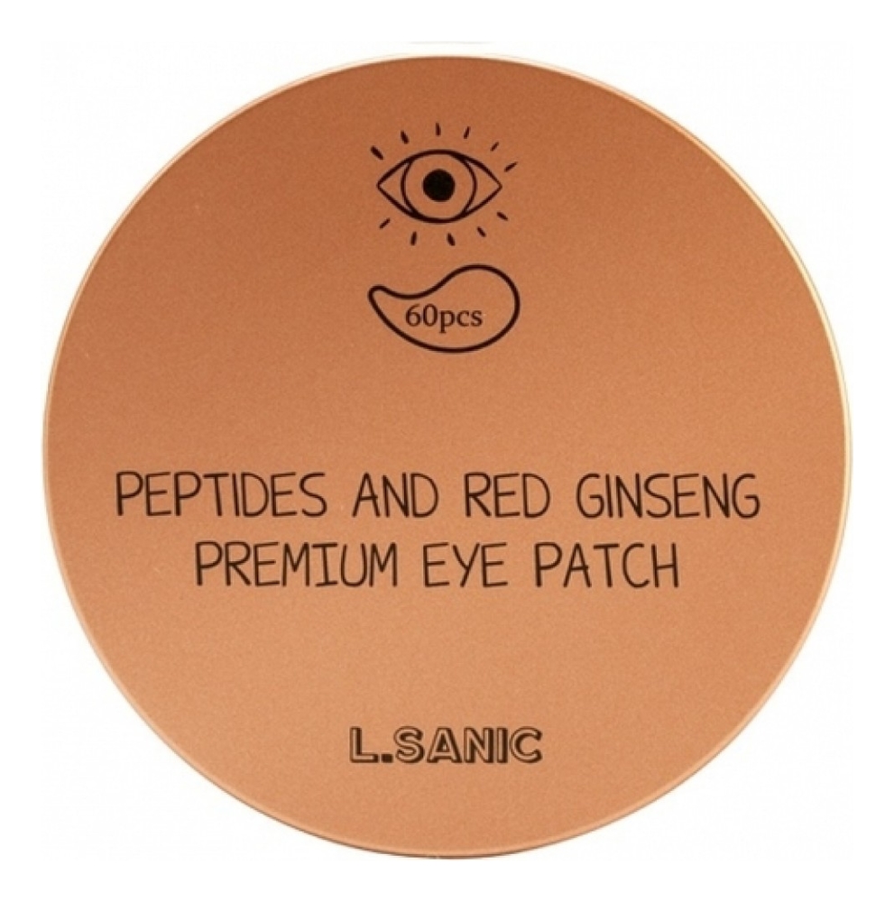 Патчи для глаз с пептидами и экстрактом красного женьшеня Peptides Аnd Red Ginseng Premium Eye Patch 60шт