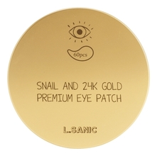 L.Sanic Патчи для глаз с муцином улитки и золотом Snail Аnd 24K Gold Premium Eye Patch 60шт
