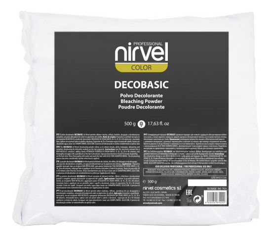 Обесцвечивающая пудра Color Decobasic Powder: Пудра 500г (пакет) обесцвечивающая белая пудра для волос oil powder bleach white 500г