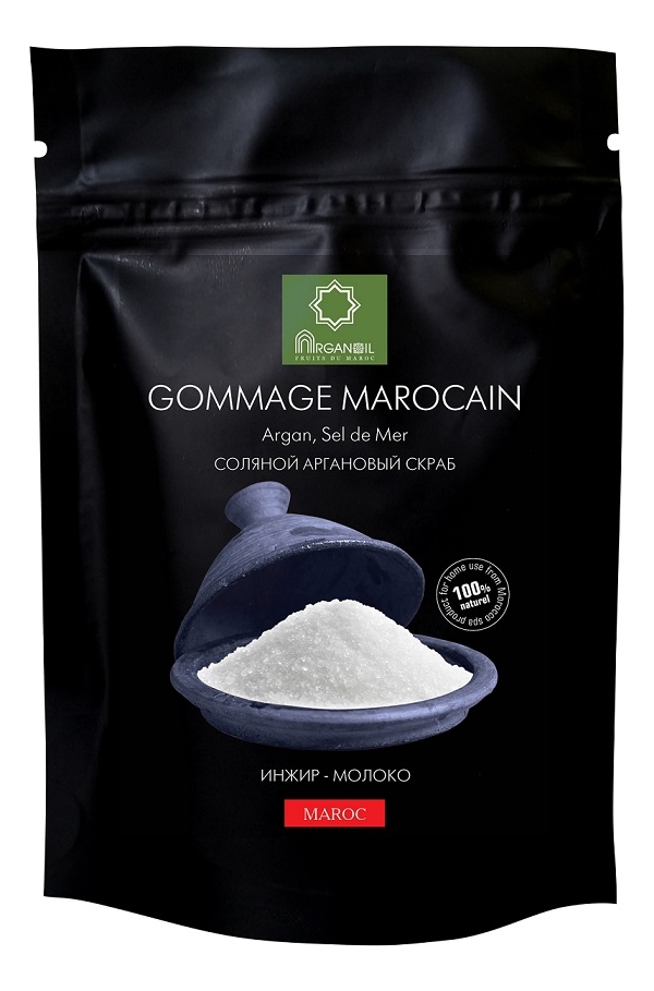 Купить Соляной аргановый скраб для тела Gommage Marocain (инжир-молоко): Скраб 200г, ARGANOIL