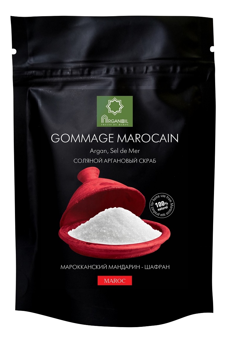 Соляной аргановый скраб для тела Gommage Marocain (мандарин-шафран): Скраб 60г от Randewoo