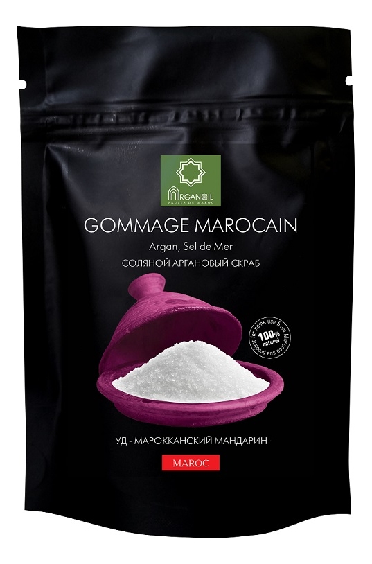 Соляной аргановый скраб для тела Gommage Marocain (уд-марокканский мандарин): Скраб 60г