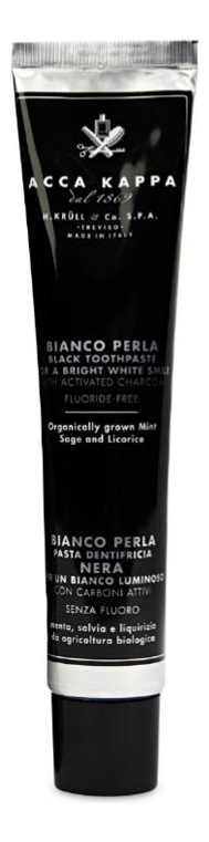 Зубная паста с активированным углем без содержания фтора Bianco Perla Black Toothpaste 100мл