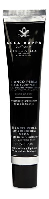 Зубная паста с активированным углем без содержания фтора Bianco Perla Black Toothpaste 100мл зубная паста acca kappa bianco perla с активированным углем 100 мл