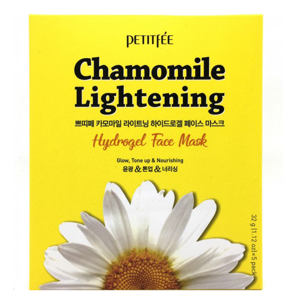 Гидрогелевая маска экстрактом ромашки Chamomile Lightening Hydrogel Face Mask: Маска 32г petitfee chamomile lightening hydrogel face mask