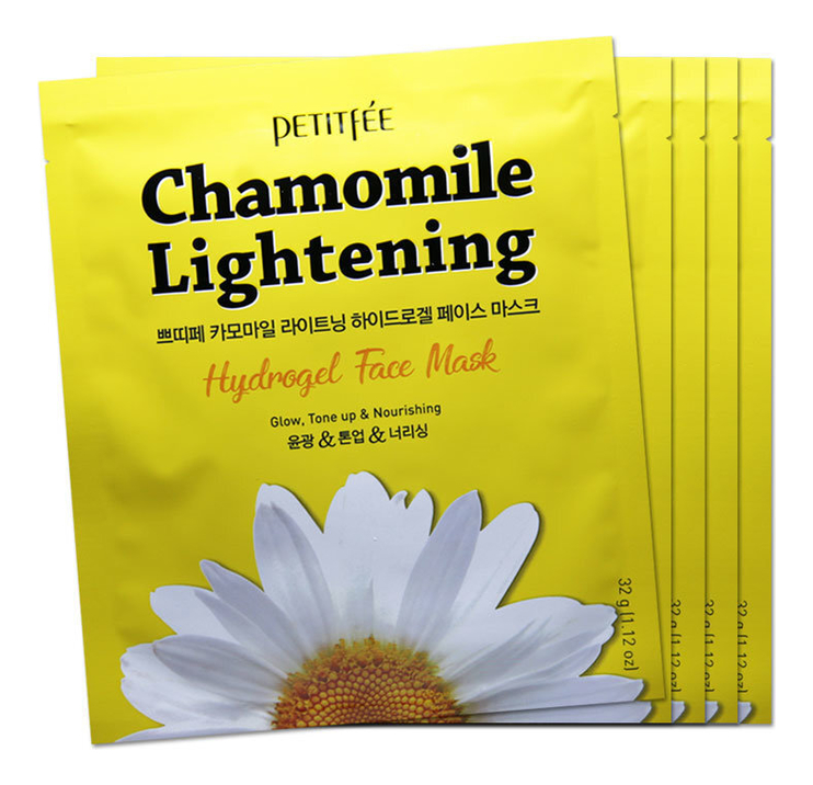 Гидрогелевая маска экстрактом ромашки Chamomile Lightening Hydrogel Face Mask: Маска 5*32г