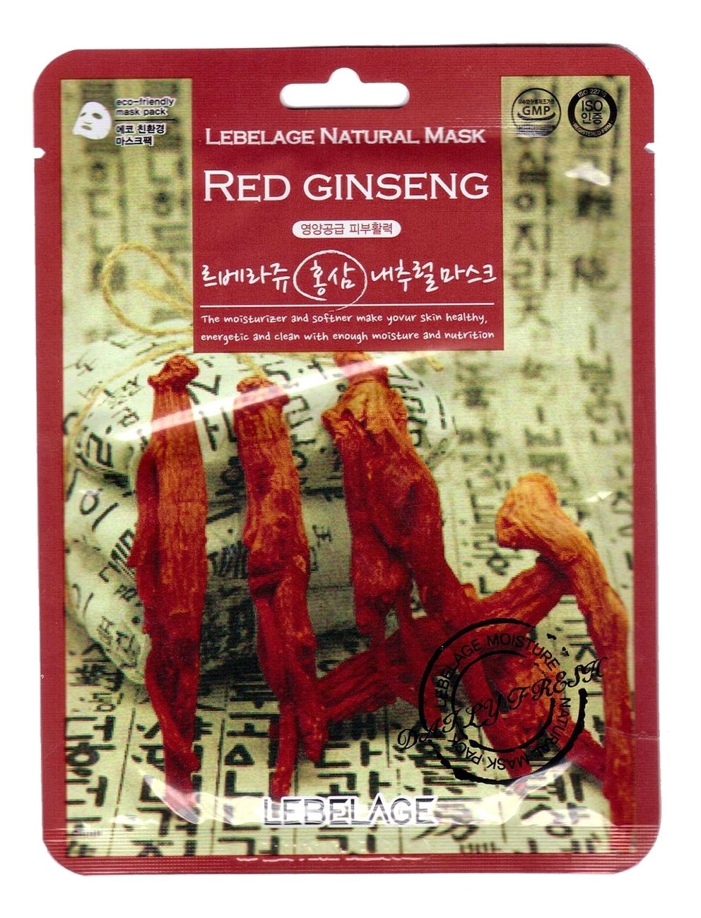 

Тканевая маска для лица с экстрактом красного женьшеня Red Ginseng Natural Mask 23мл