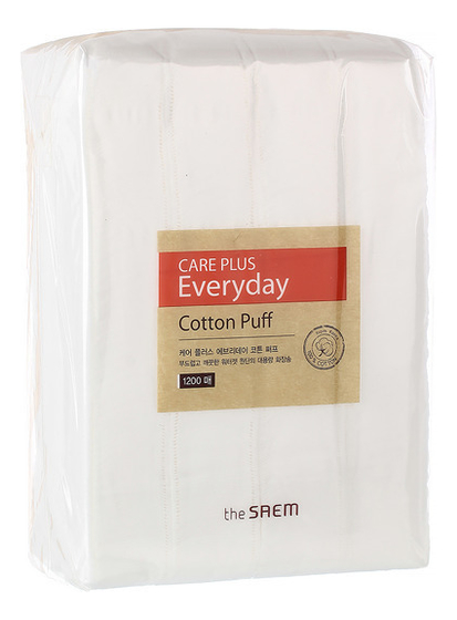 

Спонжи косметические из 100% хлопка Care Plus Everyday Cotton Puff 1200шт