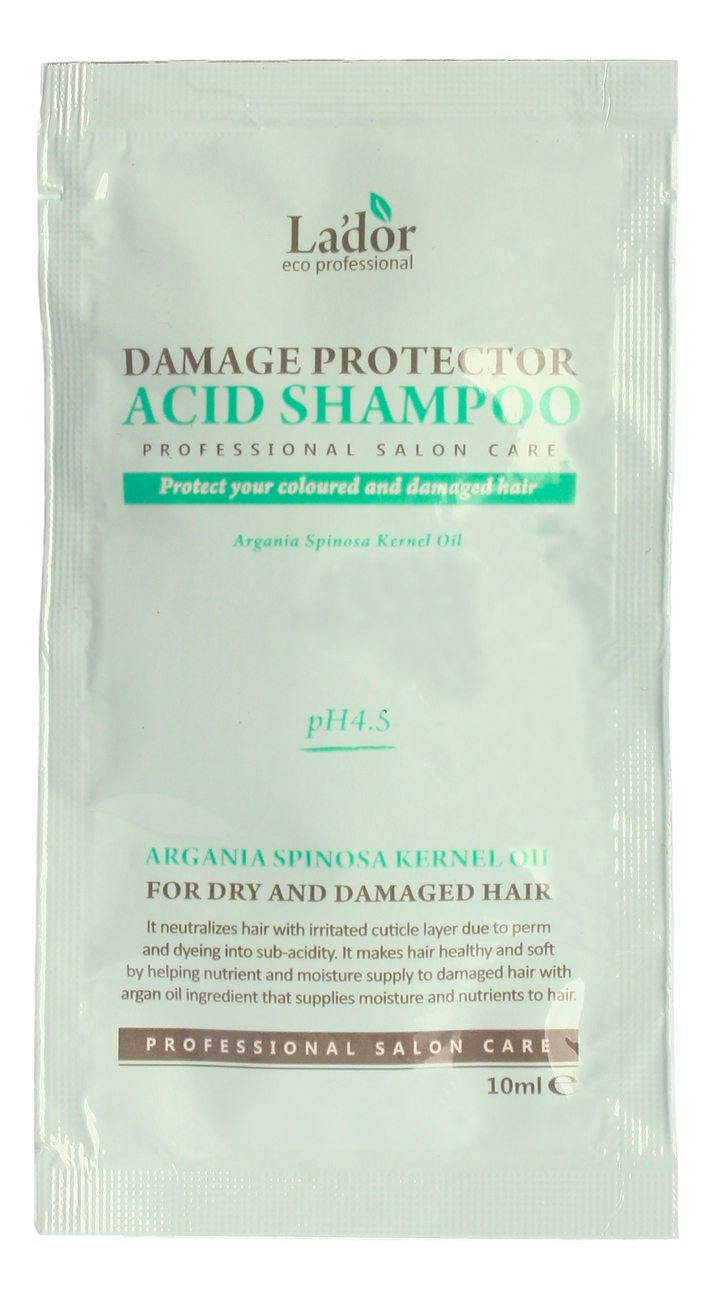 

Шампунь для волос с аргановым маслом Damaged Protector Acid Shampoo: Шампунь 10мл, Шампунь для волос с аргановым маслом Damaged Protector Acid Shampoo