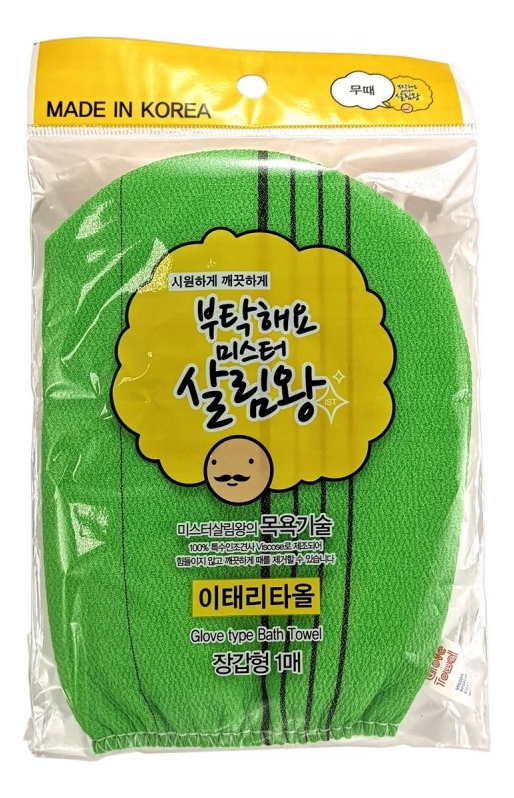 

Мочалка для тела в виде рукавички Glove Type Bath Towe (жесткая, зеленая)