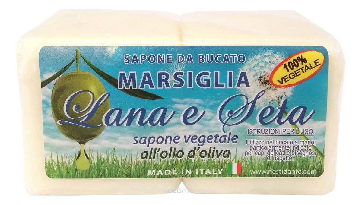

Мыло Marsiglia Lana & Seta 2*150г (шерсть и шелк)