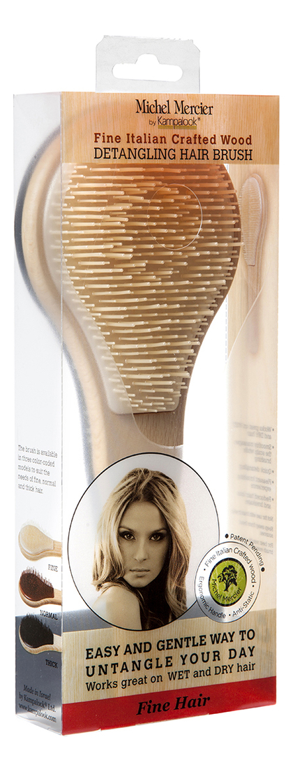 цена Щетка деревянная для тонких волос Wood Detangling Brush For Fine Hair