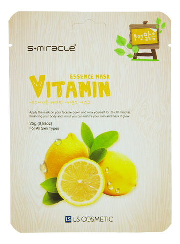 

Тканевая маска для лица с витаминами S+Miracle Vitamin Essence Mask 25г