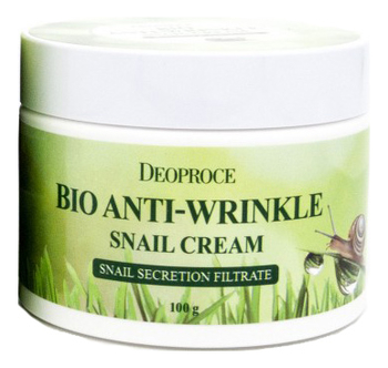 Биокрем для лица против морщин с экстрактом улитки Bio Anti-Wrinkle Snail Cream 100г биокрем для лица deoproce против морщин с экстрактом улитки bio anti wrinkle snail cream 100г