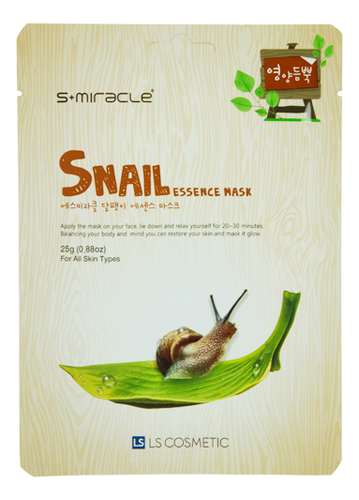 

Тканевая маска для лица с экстрактом секрета улитки S+Miracle Snail Essence Mask 25г