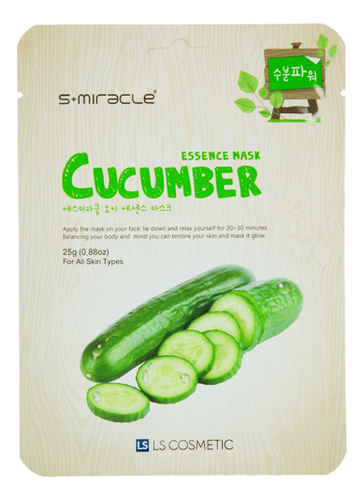 

Тканевая маска для лица с экстрактом огурца S+Miracle Cucumber Essence Mask 25г