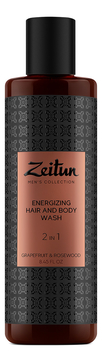 Очищающий гель для волос и тела 2 в 1 Грейпфрут и розовое дерево Energizing Hair & Body Wash 250мл