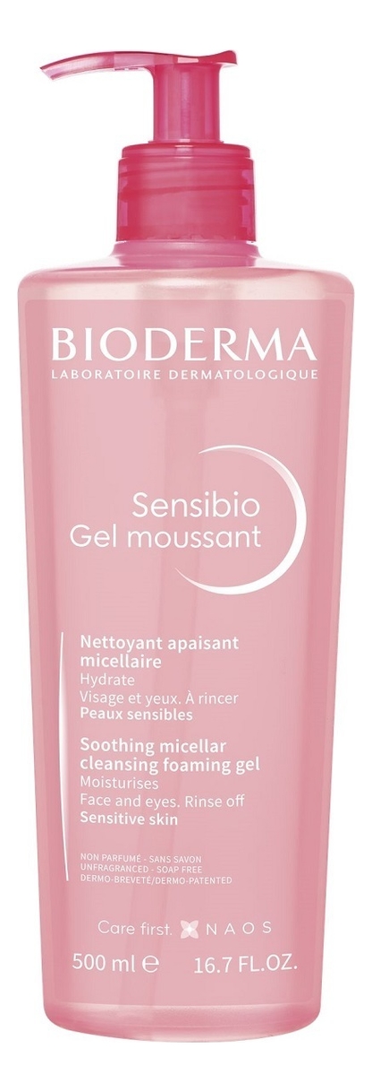 Фото - Очищающий гель для лица Sensibio Gel Moussant: Гель 500мл ducray keracnyl gel moussant гель очищающий для лица и тела 400 мл