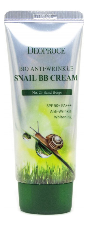 BB крем для лица с муцином улитки Bio Anti-Wrinkle Snail Cream SPF50+ PA+++ 60г: 23 Sand Beige bb крем для лица с муцином улитки bio anti wrinkle snail cream spf50 pa 60г 21 natural beige