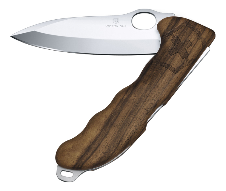

Нож охотника Hunter Pro Wood 130мм, 2 функции, с фиксатором, рукоять из орехового дерева 0.9411.M63