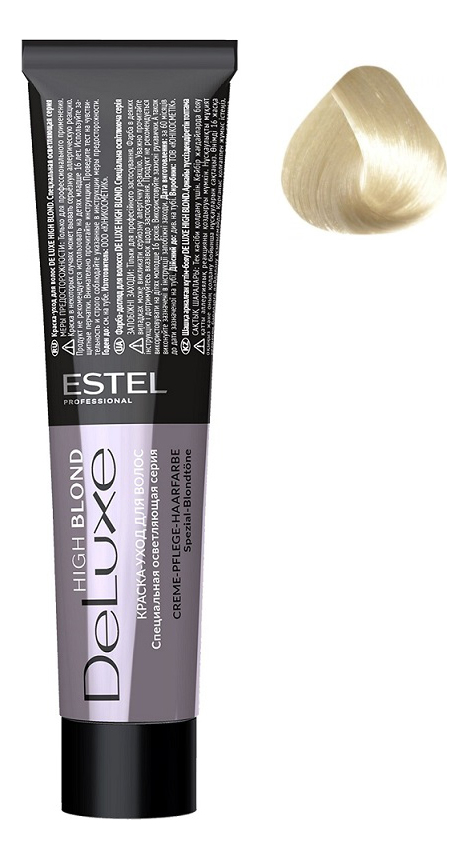 

Краска-уход для волос De Luxe High Blond 60мл: 101 Пепельный блондин ультра, Краска-уход для волос De Luxe High Blond 60мл