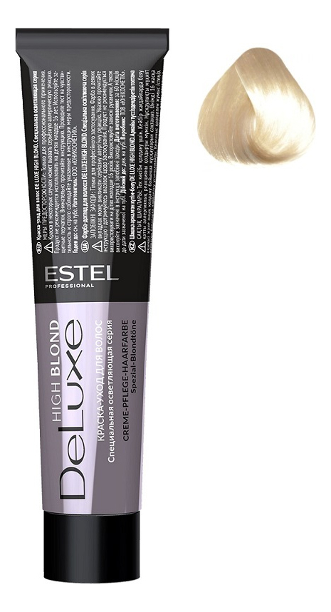 

Краска-уход для волос De Luxe High Blond 60мл: 116 Пепельно-фиолетовый блондин ультра, Краска-уход для волос De Luxe High Blond 60мл