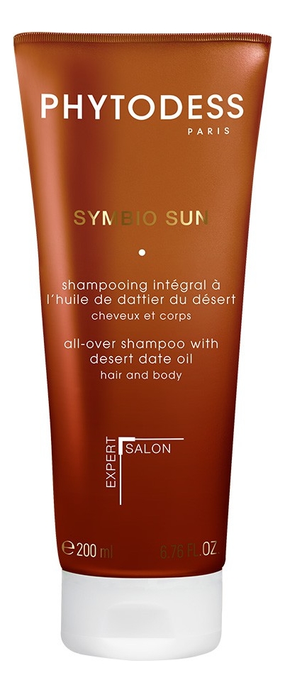 Комплексный шампунь для волос и тела Symbio Sun Shampooing Integral A L'huile De Dattier Du Desert Cheveux Et Corps 200мл