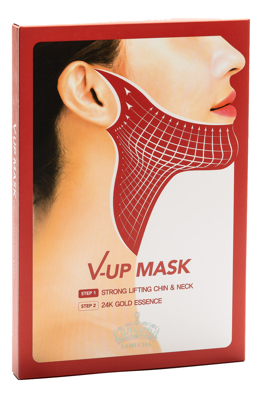 Маска для подтяжки овала лица V-UP Mask Strong Lifting Chin & Neck 3шт chin v line up lift belt machine blue led photon therapy face lifting slimming vibration massager double chin reducer