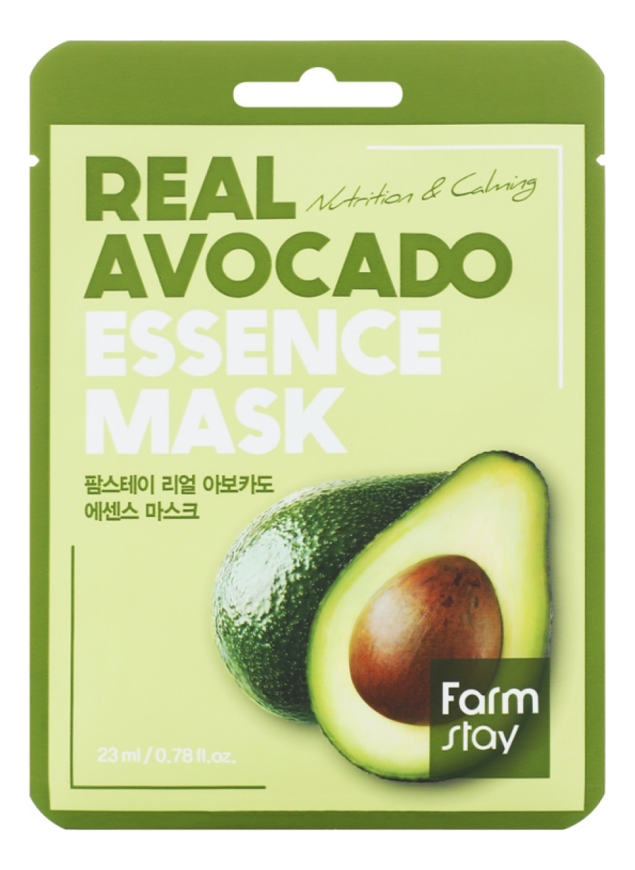 Тканевая маска для лица с экстрактом авокадо Real Avocado Essence Mask 23мл: Маска 1шт