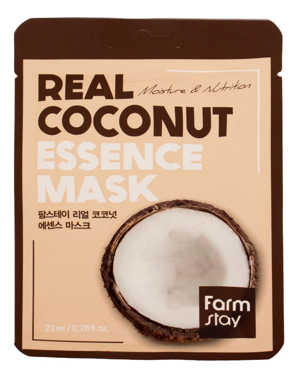 Купить Тканевая маска для лица с экстрактом кокоса Real Coconut Essence Mask 23мл: Маска 1шт, Farm Stay