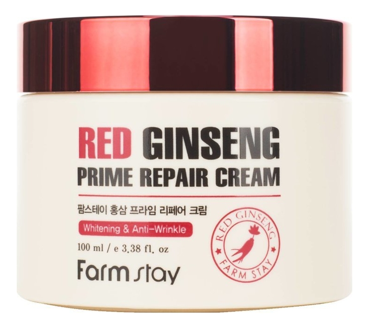 Восстанавливающий крем для лица с экстрактом красного женьшеня Red Ginseng Prime Repair Cream 100мл deoproce repair machine ginseng cream восстанавливающий крем для лица с экстрактом женьшеня