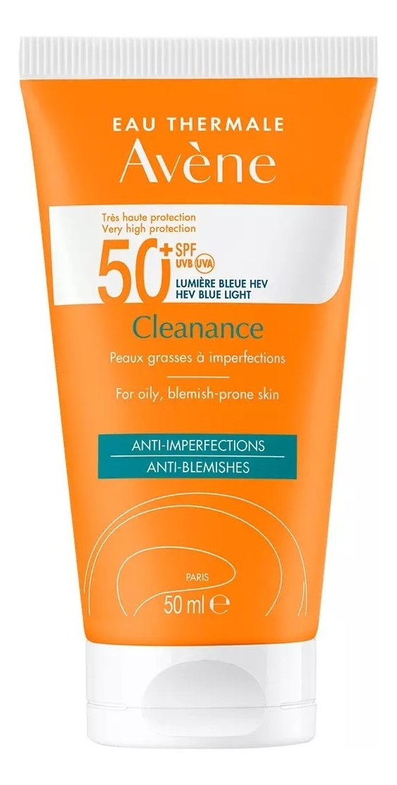 Купить Солнцезащитный матирующий флюид для проблемной кожи лица Suncare Cleanance Solaire SPF50+ 50мл, Avene