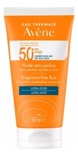 Avene Солнцезащитный флюид для лица без отдушек Tres Haute Protection Fluide SPF50+ 50мл