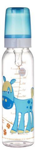 

Бутылочка тритановая с силиконовой соской (BPA 0%) Cheerful animals 12+ 250мл