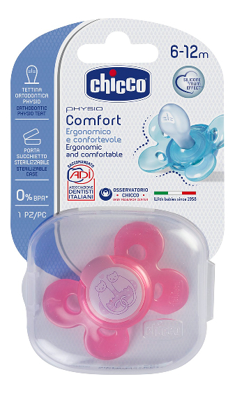 

Пустышка силиконовая Physio Comfort 6-12мес (котики)
