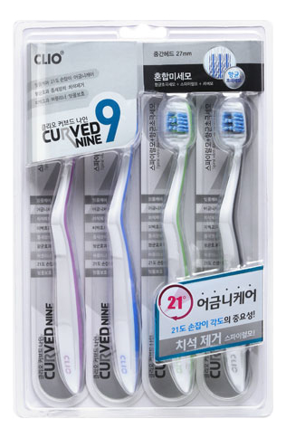 

Зубная щетка с отбеливающим эффектом Curved Nine Toothbrush 4шт