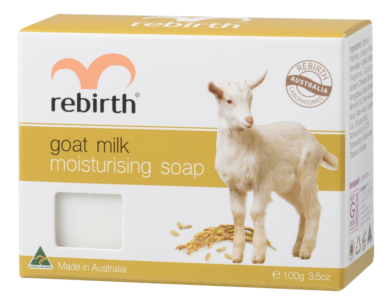 

Увлажняющее мыло на основе козьего молока Rebirth Goat Milk Moisturising Soap 100г