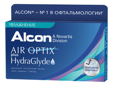 Alcon Дышащие контактные линзы Air Optix Plus HydraGlyde (3 блистера)