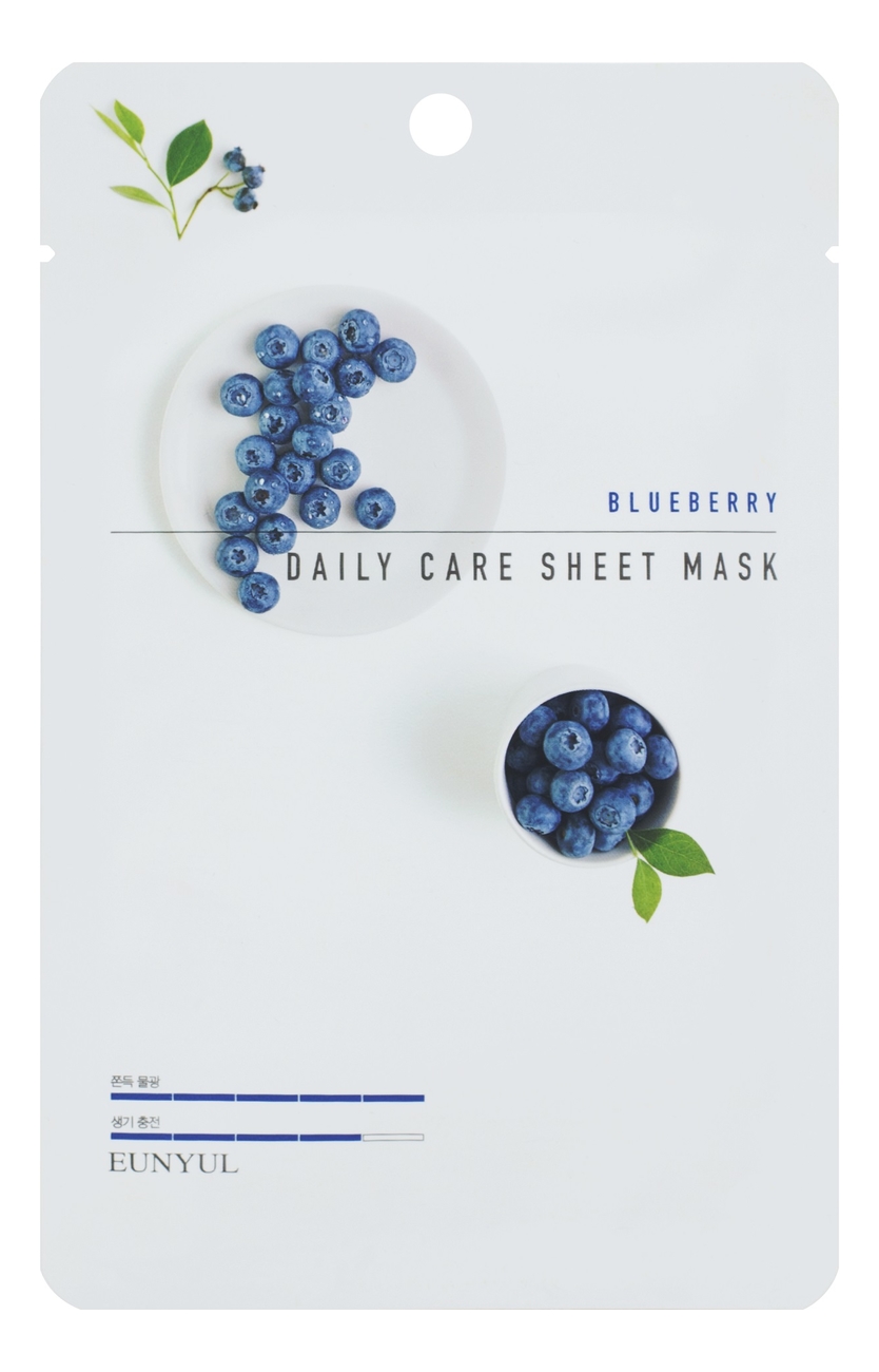 Тканевая маска для лица с экстрактом черники Blueberry Daily Care Sheet Mask 22г: Маска 1шт тканевая маска для лица с экстрактом черники blueberry daily care sheet mask 22г маска 1шт