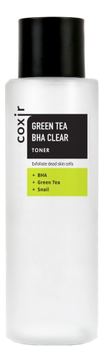 Тонер для лица с экстрактом зеленого чая Green Tea BHA Clear Toner 150мл