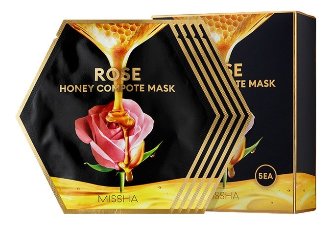 

Тканевая маска для лица Rose Honey Compote Mask: Маска 5*27г, Тканевая маска для лица Rose Honey Compote Mask