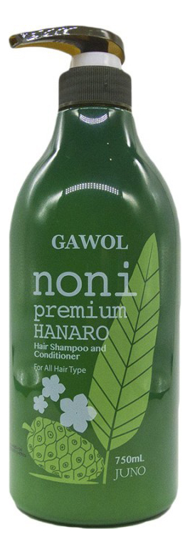 Увлажняющий шампунь-кондиционер 2 в 1 с экстрактом нони Gawol Noni Premium Hanaro Hair Shampoo and Conditioner 750мл 1050₽