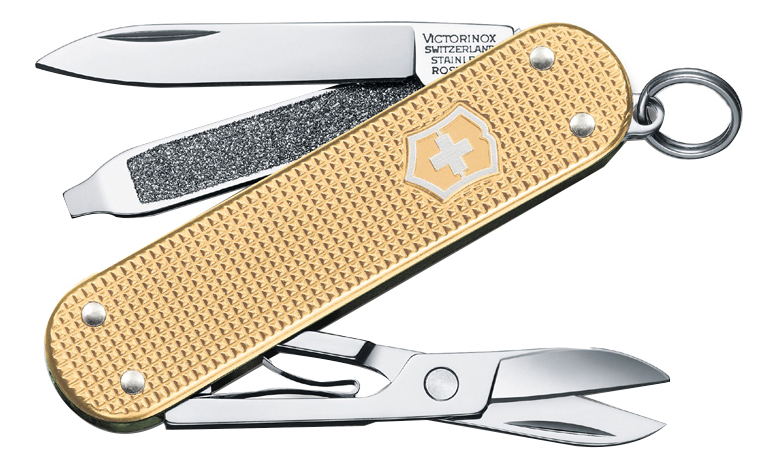 

Нож-брелок Classic Alox 58мм, 5 функций, алюминиевая рукоять 0.6221.L19
