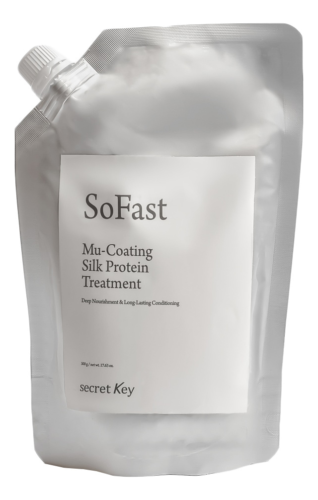 Маска для волос с эффектом ламинирования So Fast Mu-Coating Silk Protein Treatment 500г маска для поврежденных волос с эффектом ламинирования secret key mu coating lpp repair treatment 480 мл