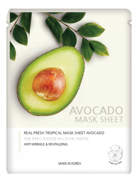 

Тканевая маска для лица с экстрактом авокадо Real Fresh Tropical Mask Pack Avocado 25мл