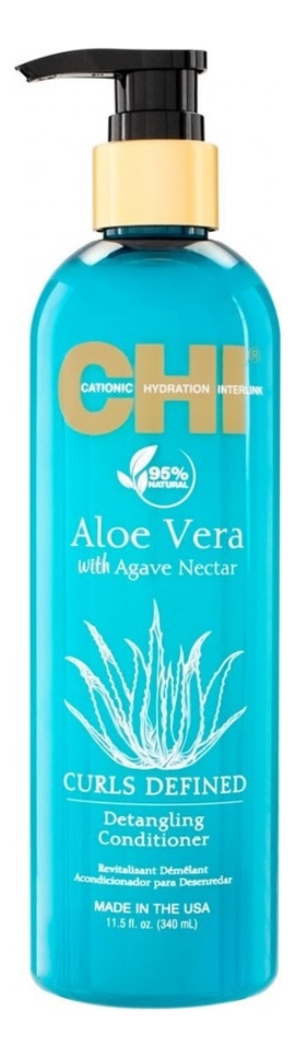 цена Кондиционер для облегчения расчесывания Aloe Vera With Agave Nectar Curls Defined Detangling Conditioner: Кондиционер 340мл